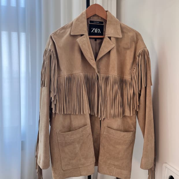 ZARA 자라 스웨이드 프린지 자켓