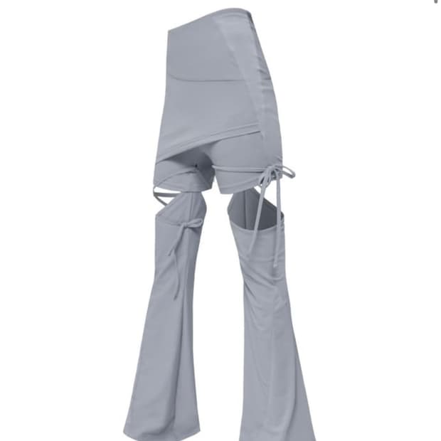 OSOJ Detachable Strap Skirt Shorts grey