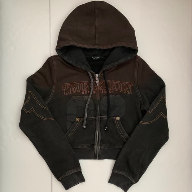 [새제품] 트루 릴리젼 워시드 후드집업