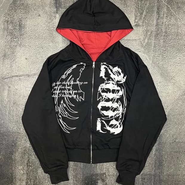 (2002)Both printing zip up hoody