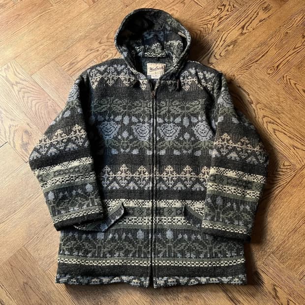 [M]90's 울리치 Made in USA 빈티지 패턴 후드 코트