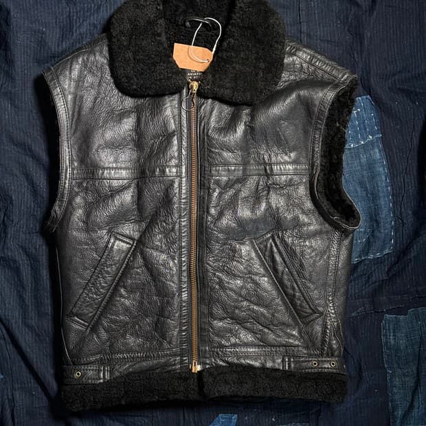 70-80‘s 유럽 빈티지 양가죽 타입 B-3 플라이트 베스트 40