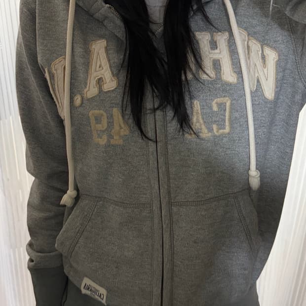 후아유 그레이 후드집업 m