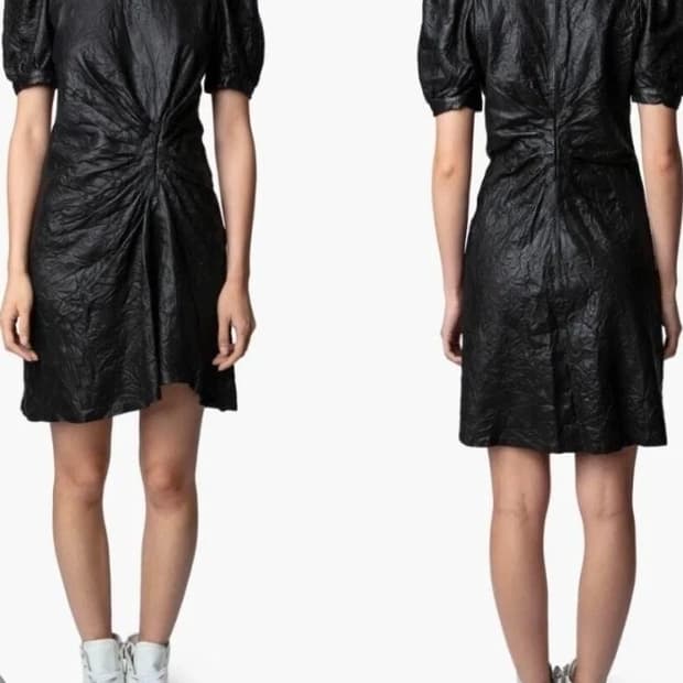 쟈딕앤볼테르 램스킨 셔링 반팔 원피스 S사이즈