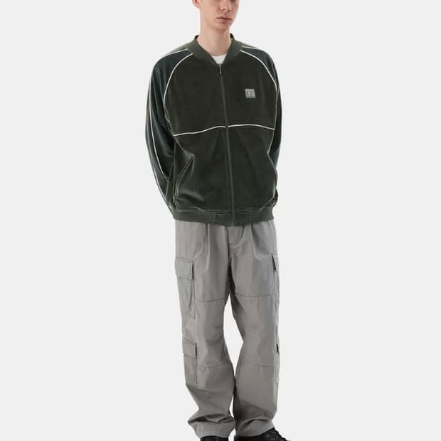 디스이즈네버댓 트랙 벨벳 자켓 그린 Velour Track Jacket