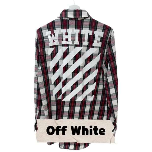 오프화이트 Off White 플란넬 체크 셔츠