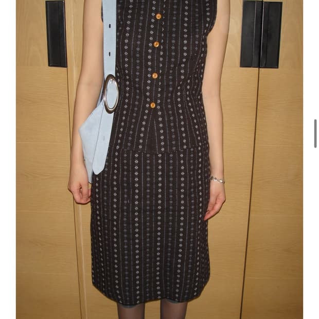 FLOWER JACQUARD SKIRT_DARK