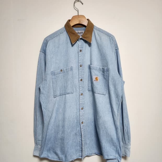 칼하트Carhartt 카라 배색 데님 셔츠 L - S196
