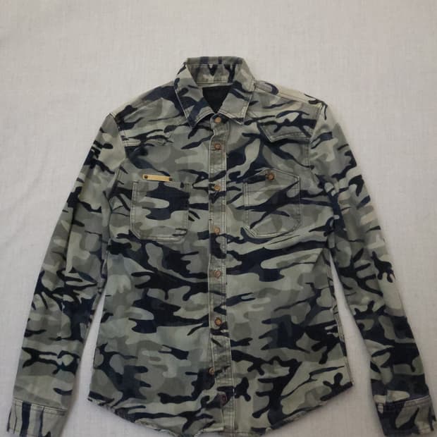 버커루 카모 밀리터리 셔츠 남방 m