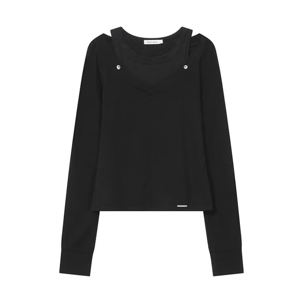 미세키서울 Layered line sheer long sleeve 