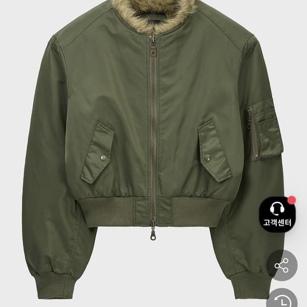 노이어 깡스타일리스트 샤기 퍼 MA-1 크롬 자켓 카키 48사이즈 입니다