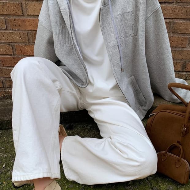 (오늘만 판매) (택O) 누아르나인 유니섹스 투웨이 후드집업 (그레이)