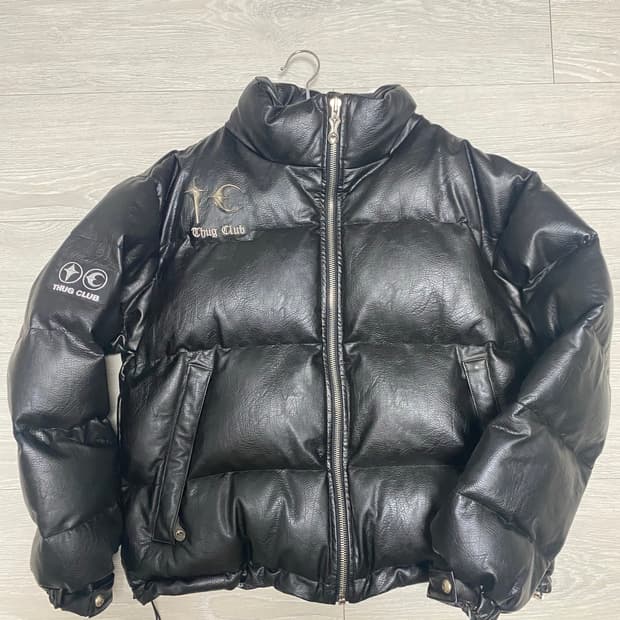 (1)떠그클럽 레더패딩 블랙