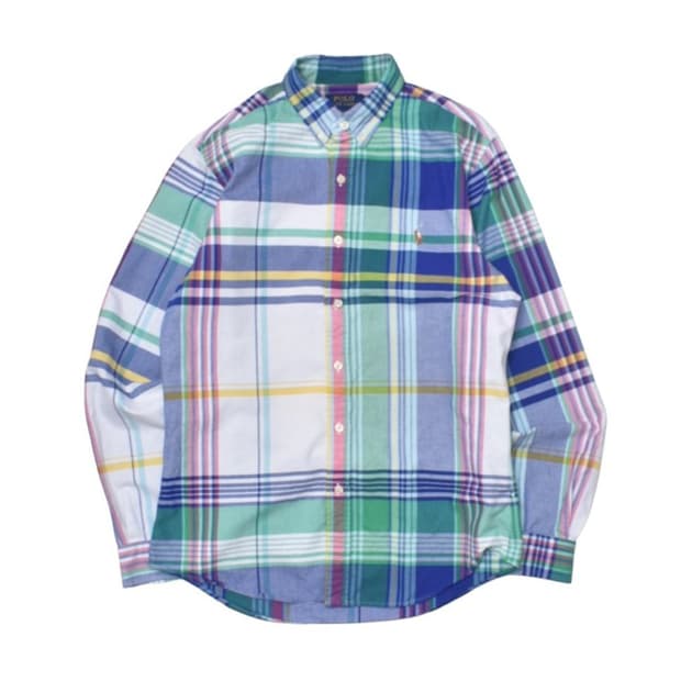 폴로 랄프로렌 큐알 체크 셔츠 남방 M M0061