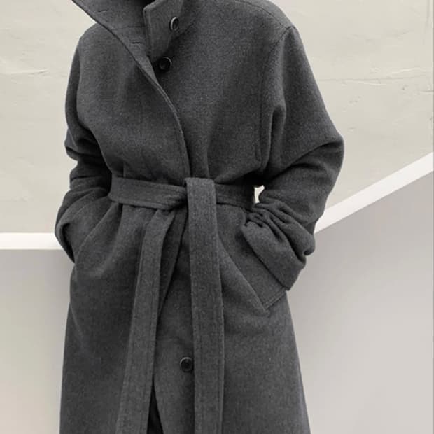 [새 상품] 뮬랑 하이넥 롱 울코트