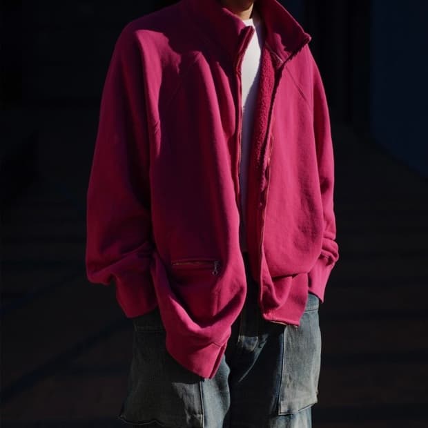 [2]마티앤선즈 빈티지 레드 스웻 집업