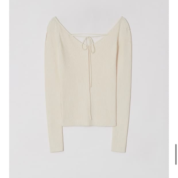 다이애그널 V NECK STRAP KNIT (ivory)