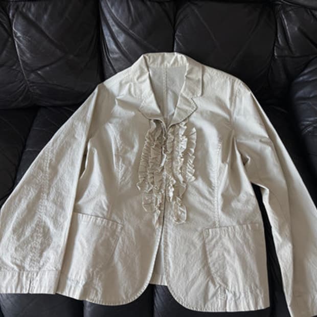 cream ruffle jacket