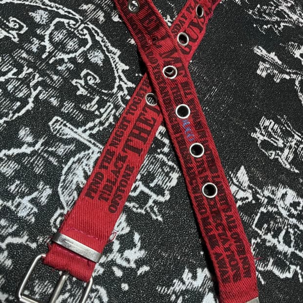 빈티지 프린팅 아일렛 벨트