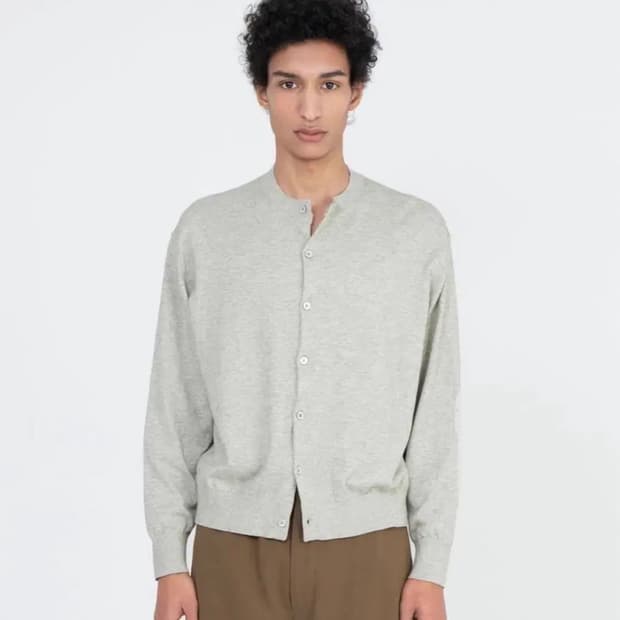 브라운야드 라이트그레이 라운드넥 가디건 5사이즈