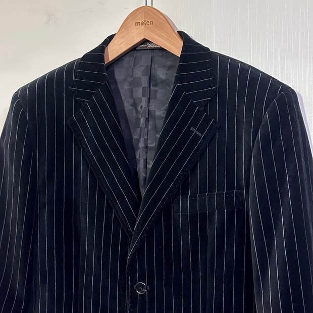 벨벳 스트라이프 블레이저  M/블랙