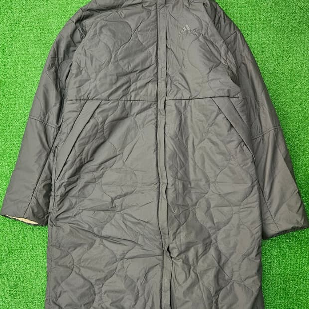 아디다스 퀼팅 리버시블 롱 점퍼 S