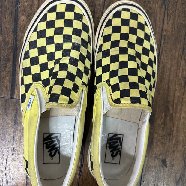 반스 옐로우 체커보드 슬립온 올드스쿨 275mm