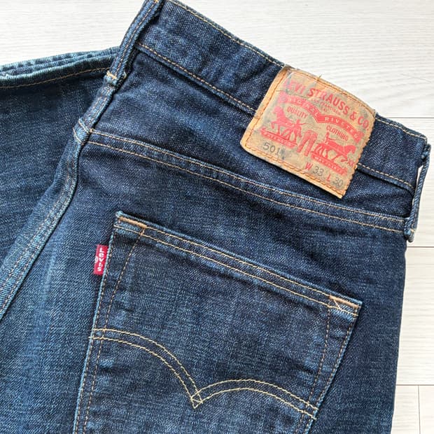 리바이스 501 오리지널 인디고 데님 30 (32x30)