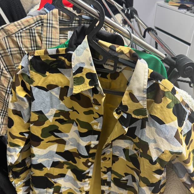 베이프 녹계 스타 셔츠