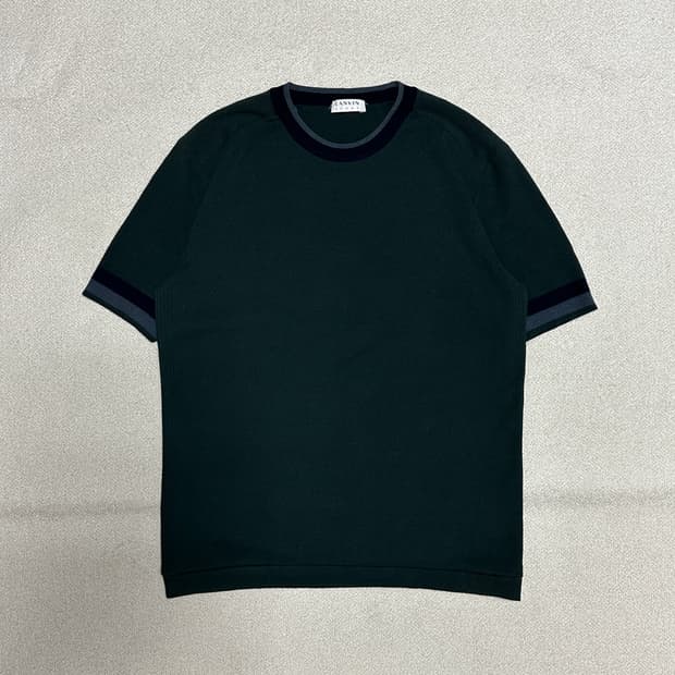 랑방 스포츠 배색 니트 반팔