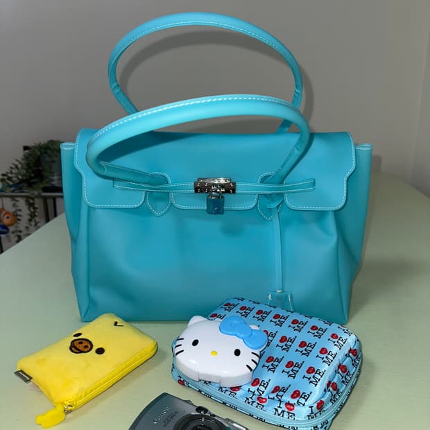 바로배송🩵키키 블루 젤리버킨백🩵