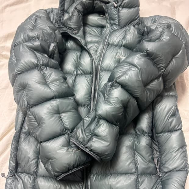 몽벨 EX1000 경량 다운 파카 XL 라이트그레이