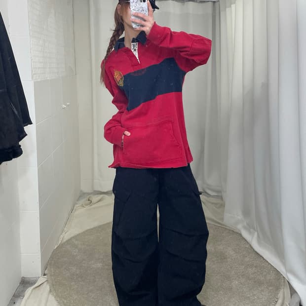 폴로 랄프로렌 럭비 티셔츠 캐주얼 스트릿 코디 세트