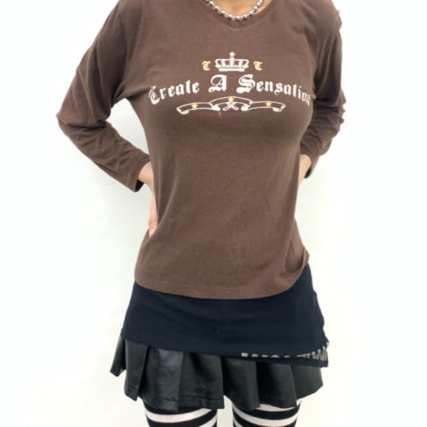 Brown y2k mood sleeve 