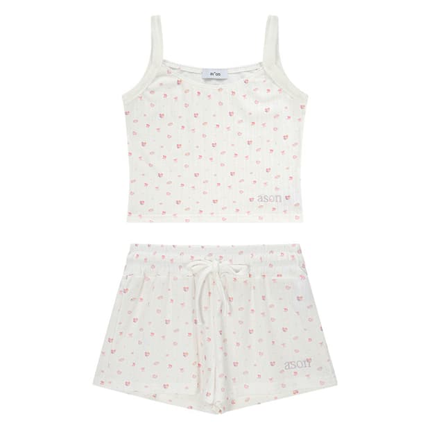 애즈온 코지 슬리브리스&숏팬츠 세트