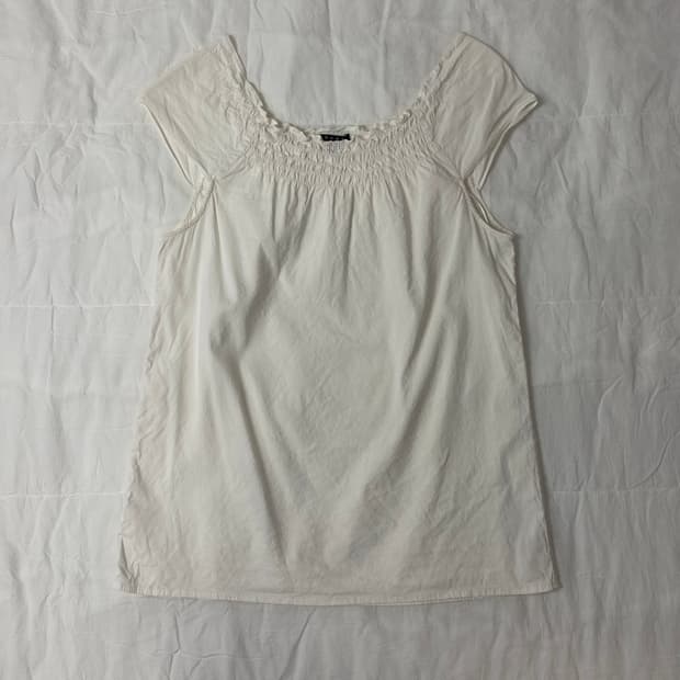 띠어리 슬리브리스 블라우스 S