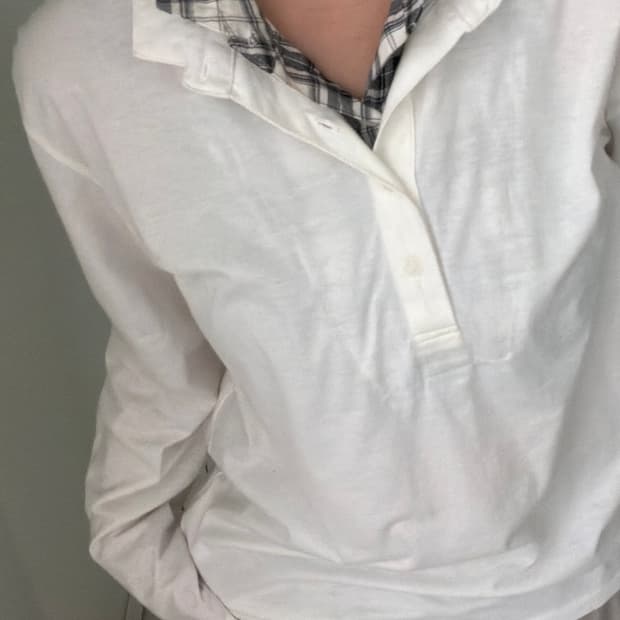 일본빈티지 체크 레이어드 롱슬리브