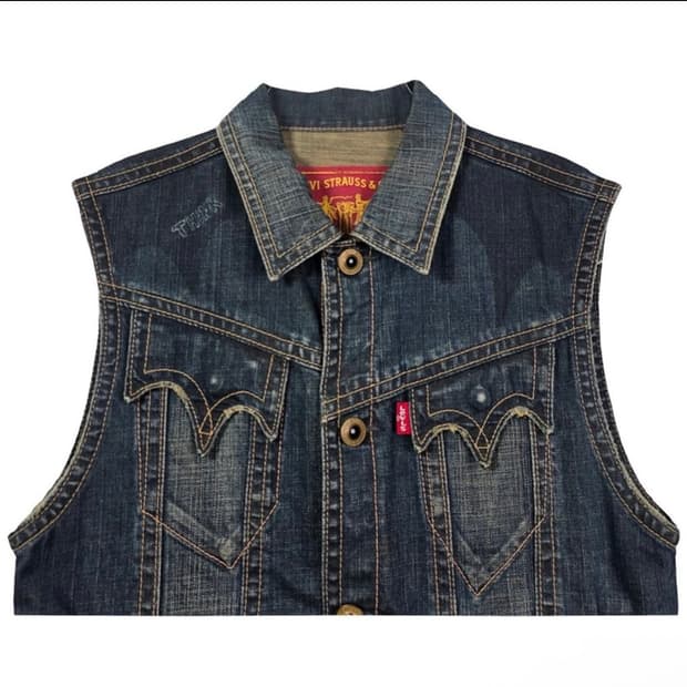 리바이스 데님 조끼 L