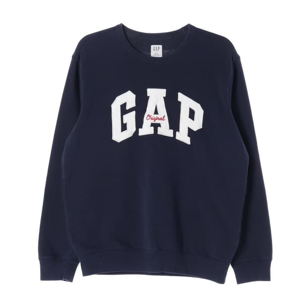 GAP 빅로고 자수 패치 맨투맨 네이비 M