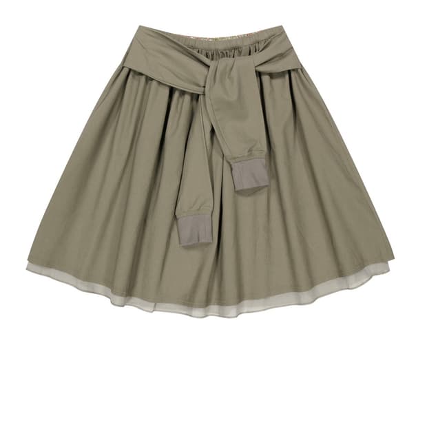 코이세이오 STRAP SHIRRING SKIRT ASH BROWN