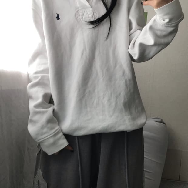 폴로 화이트 럭비티셔츠