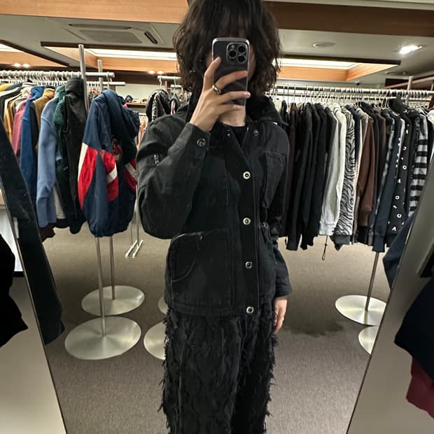 M)Intheattic 빈티지 블랙 유틸리티 자켓