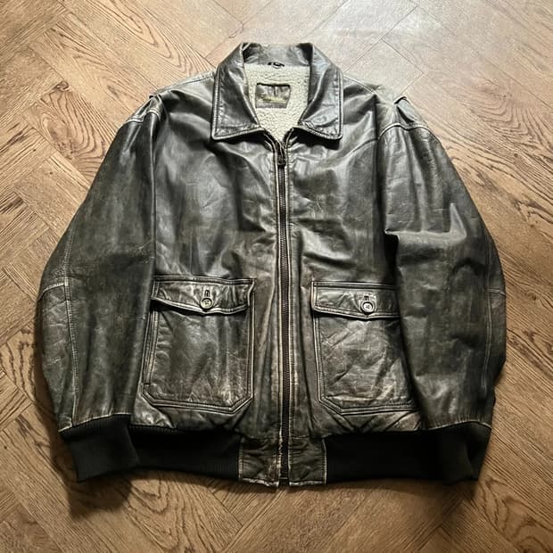 [L]90's 빈티지 TYPE A-2 레더 플라이트 자켓