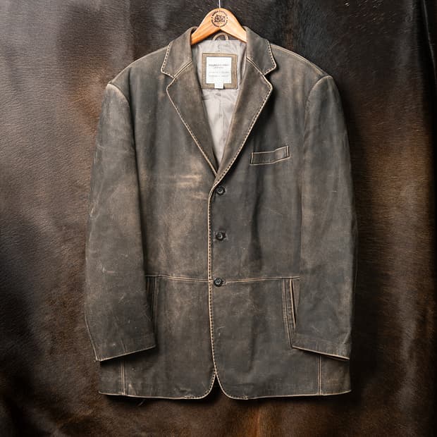 [115] 90s~ PRONTO UOMO 카우하이드 레더 스포츠 코트 