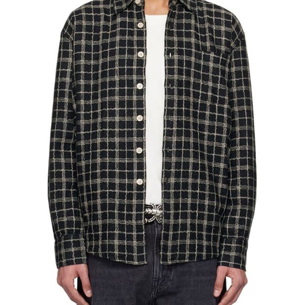 [48]아워레가시 어보브 셔츠 블랙 피쉬넷