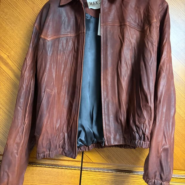 렉토 빈티지 이펙트 레더 점퍼 L