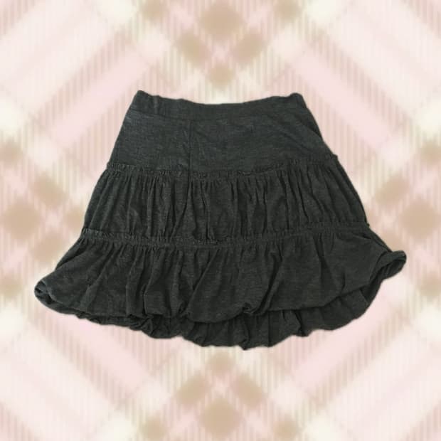 그레이 레이스 캉캉 스커트 벌룬 라떼 히메 갸루 러블리 로걀 모리 빈티지