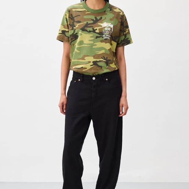 아워레가시 스투시 Overdyed Black Linen Twill