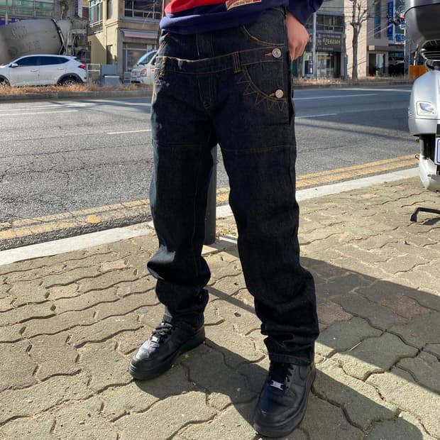 29NENTYONE 더블 웨이스트 레이어드 데님