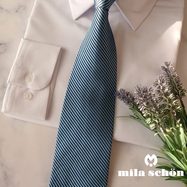 밀라숀 실크 핀스트라이프 넥타이 9.7cm A+~A등급 A19024
